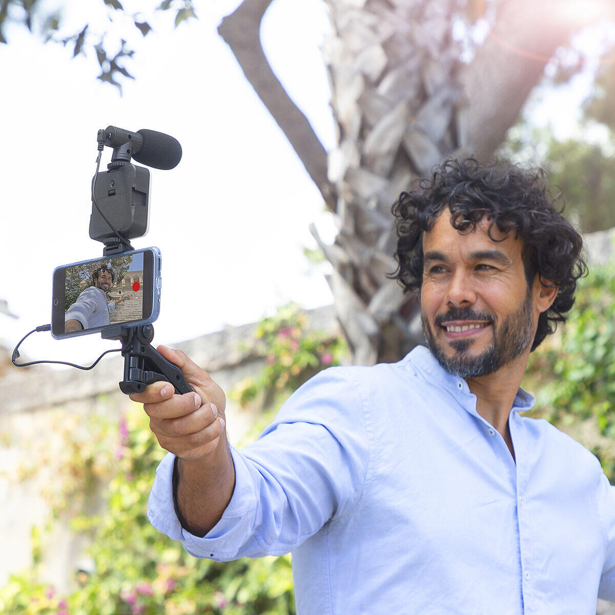 Kit Vlogging com Luz, Microfone e Mando Plodni InnovaGoods 6 Peças