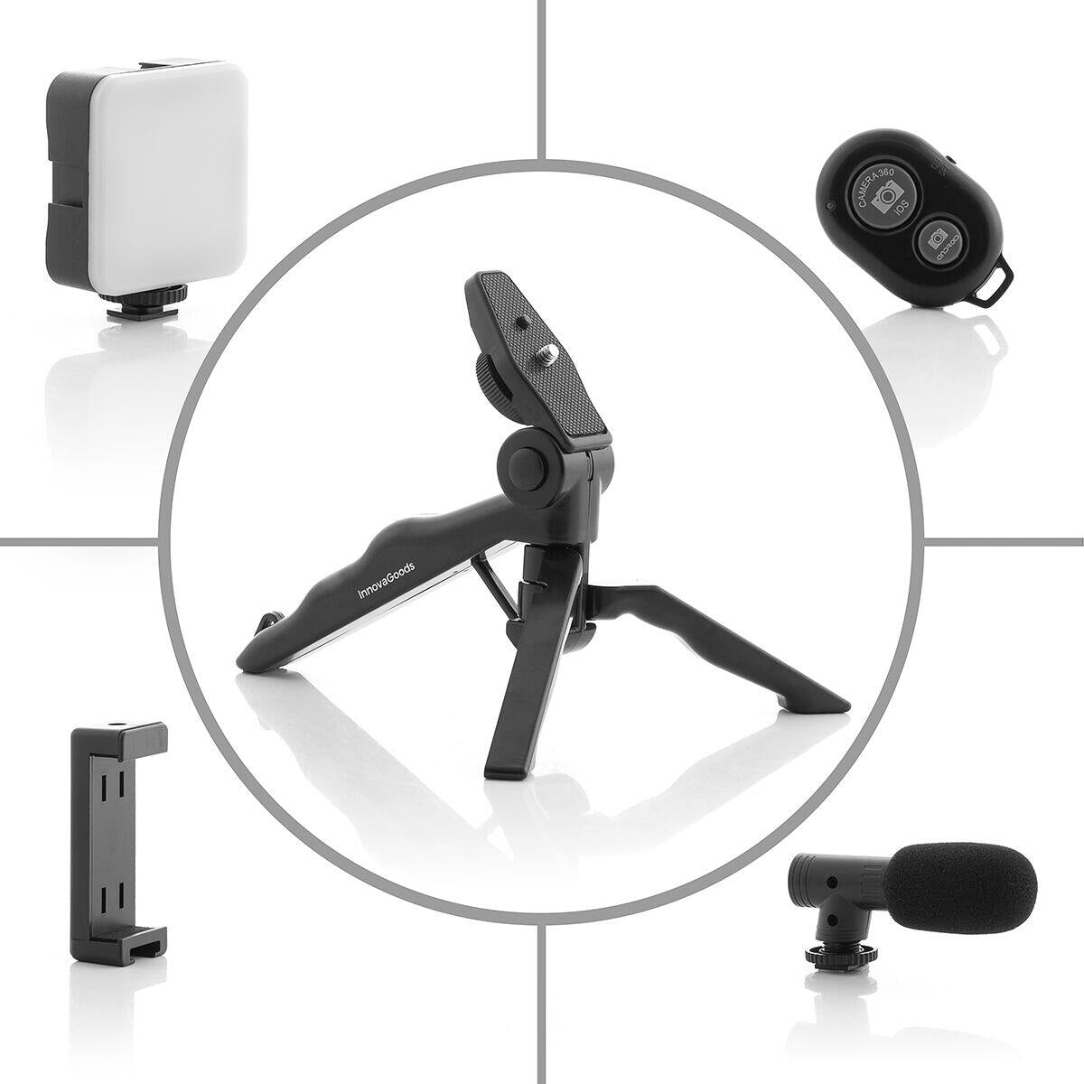 Kit Vlogging com Luz, Microfone e Mando Plodni InnovaGoods 6 Peças