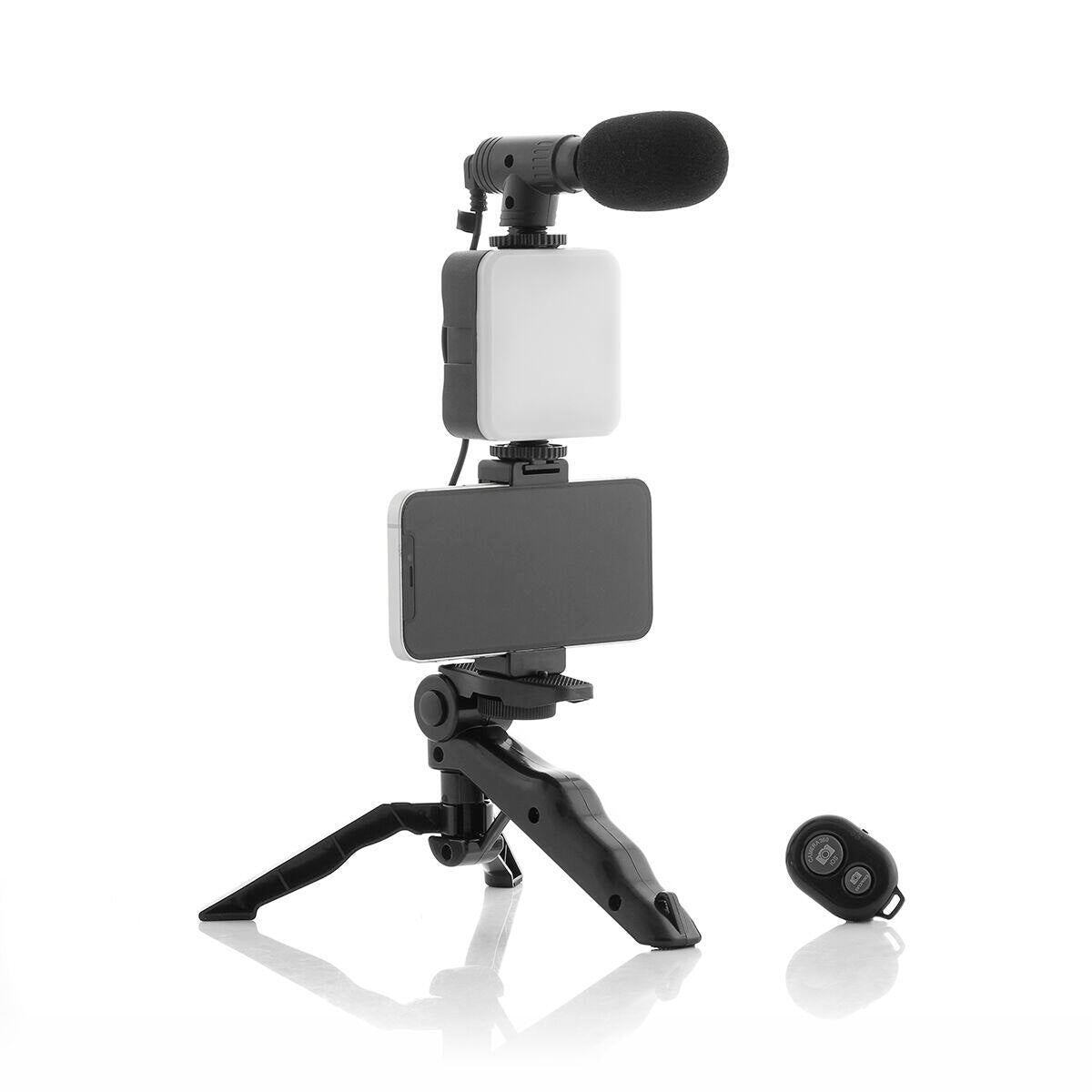 Kit Vlogging com Luz, Microfone e Mando Plodni InnovaGoods 6 Peças