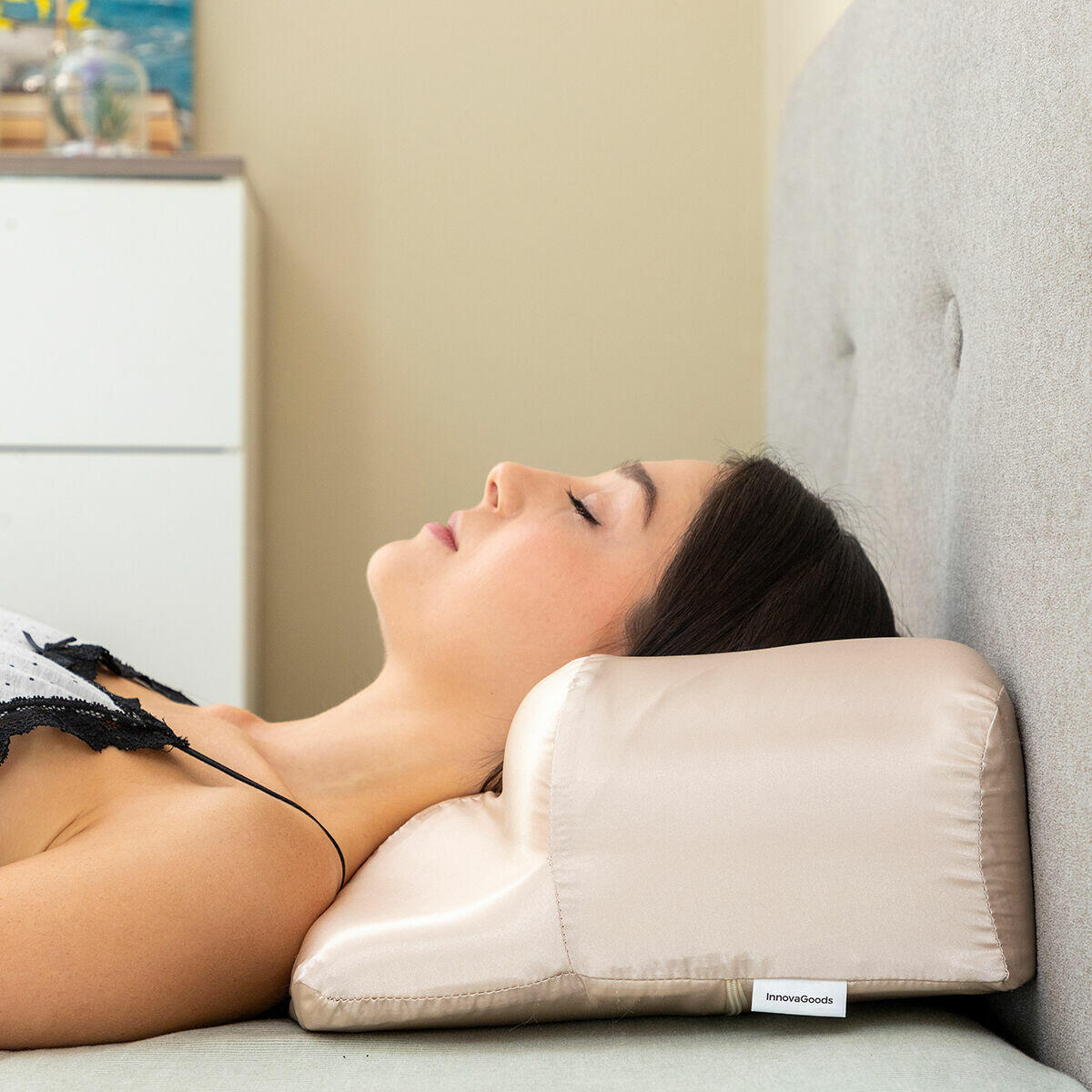 Antiarrugas Cervicais Almohada com Funda de Satén Youthlow InnovaGoods