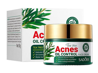Creme Facial Controle da Acné com Aceite de Árbol de Té 50ml SADOER – Purifica, Calma e Regula o Exceso de Grasa