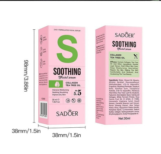 Sérum Facial 2 em 1 com Aceite de Árbol de Té + Colágeno 30ml – Purificação Profunda