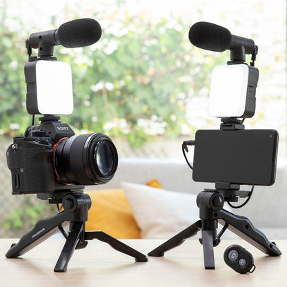 Kit Vlogging com Luz, Microfone e Mando Plodni InnovaGoods 6 Peças