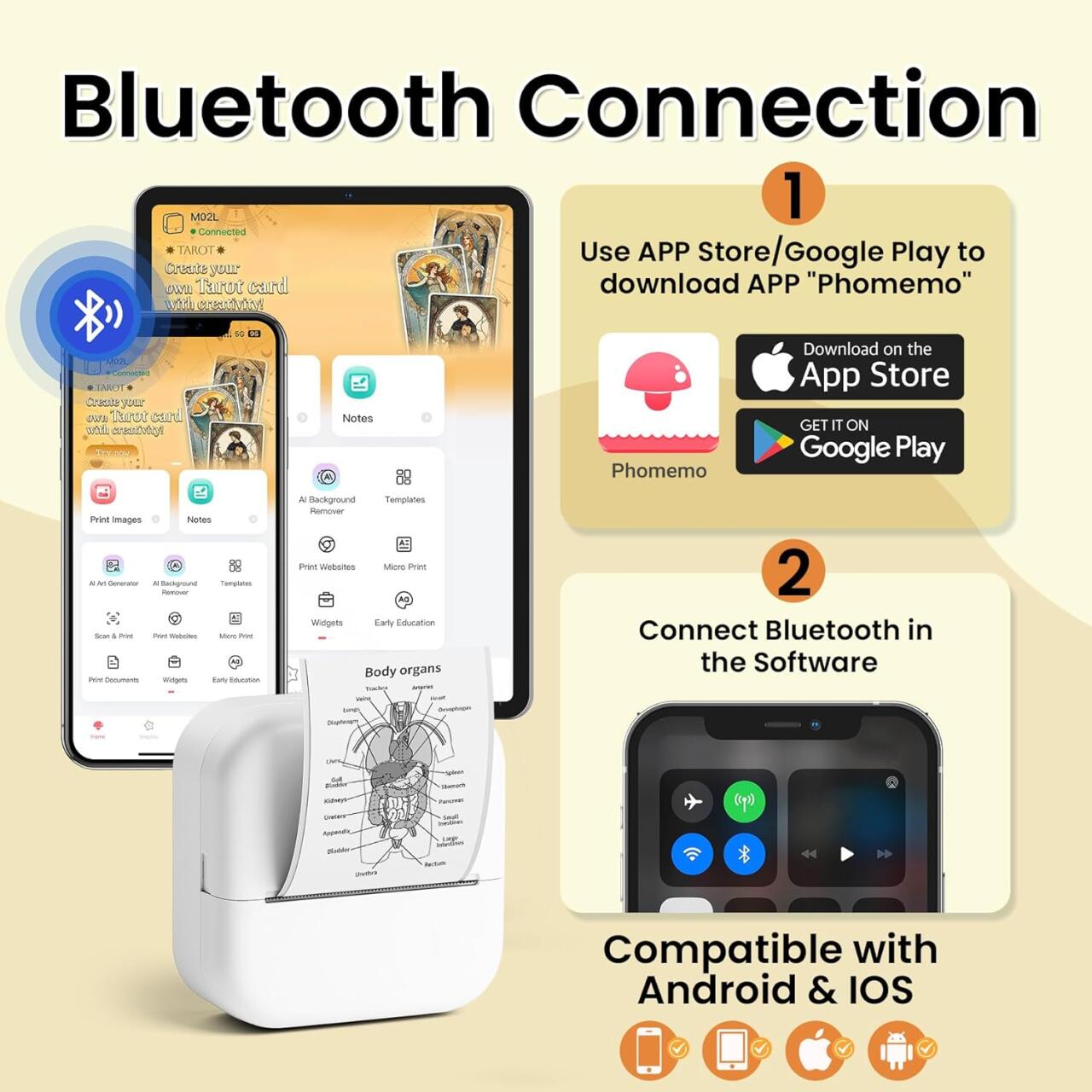 M2 Mini Impresora Térmica Portátil Bluetooth &amp; WiFi – Imprime Donde Quieras 🖨️📱