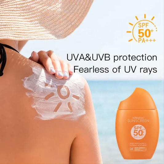 Crema Protetora Solar FPS50 PA+++ 50g KORMESIC – Proteção Avançada, Hidratação e Cuidado Diário