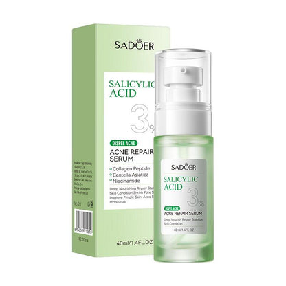 Sérum Reparador para Acne com Ácido Salicílico 40ml SADOER – Purifica, Desinflama e Regenera a Pele com Tendência Acneica