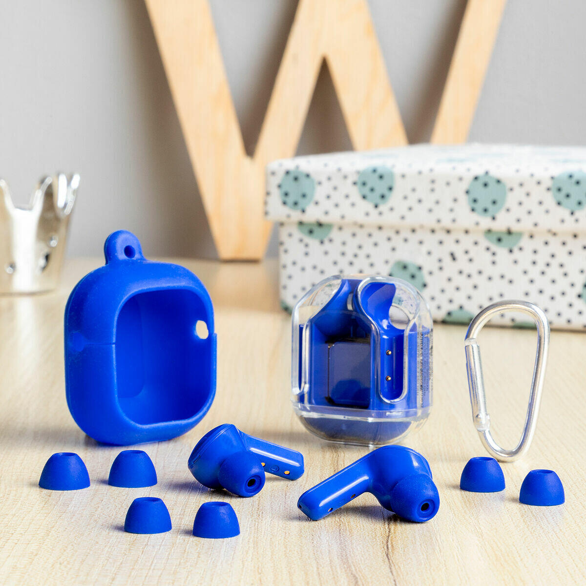 Auriculares Inalámbricos com Estuche de Carga Azul