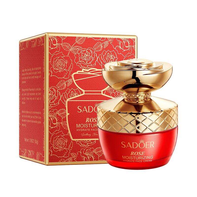 Crema Facial Hidratante de Rosa 50g SADOER – Hidratación Profunda, Suavidad y Luminosidad Natural para sua Pele