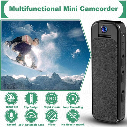 HKFUG Mini Câmera Corporal HD 1080P com Lente Giratória de 180°