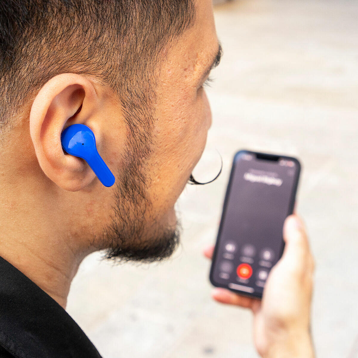 Auriculares Inalámbricos com Estuche de Carga Azul